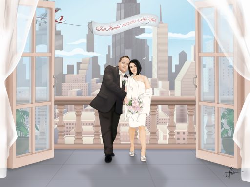 Präsent zum Hochzeitstag Illustration