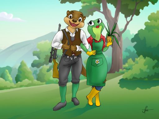 Präsent zum Hochzeitstag Illustration
