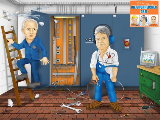 Präsent zum Ruhestand Triptychon Illustration