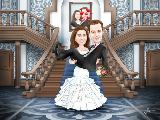 Präsent zum Hochzeitstag Illustration