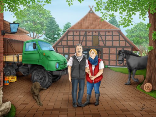 Präsent zum Hochzeitstag Illustration