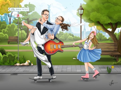 Präsent zum Hochzeitstag Illustration
