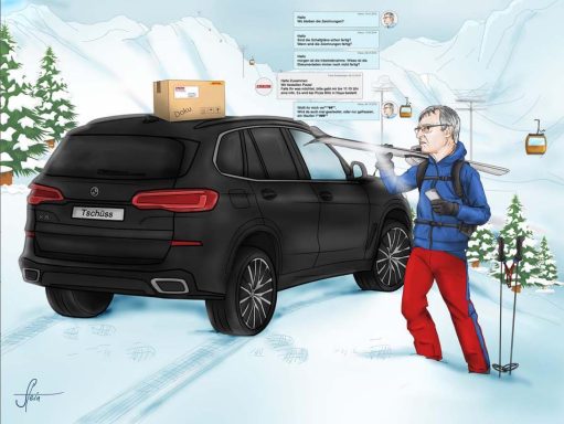 Präsent zum Ruhestand Illustration